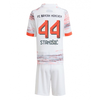 Billige Fotballdrakt Bayern Munich Josip Stanisic #44 Replika Bortedraktsett Barn 2025-26 Kortermet (med bukser)